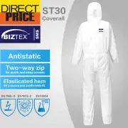 PORTWEST / Force360 Coverall Type 5/6 ST30 Disposable Hood Overalls White Zip