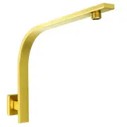 Brushed Gold Square Gooseneck Shower Arm High Rise Wall Bathroom Tube Outlet