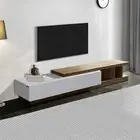 Grandora Sturdy Construction High Gloss Tempt Glass White Ash TV Cabinet