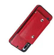 Case for Samsung Galaxy A10S, Leather Wallet Case With Card Pockets Back Flip Shockproof Cover Case-Red
