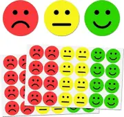 1200 Sheets - 2.54 Cm Happy/sad Smiley Face Behavior Emotion Stickers, Red/yellow/green