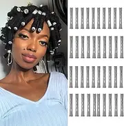 Perm Rods Set for Short Natural Hair 40Pcs Gray Plastic Cold Wave Rods Hair Curling Rollers Small Size 0.59 Inch For DIY Hairdressing Styling