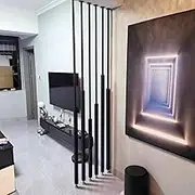 Wall Separation Column Privacy Screens 5/8/10pcs, Room Partition for Room Separator, Room Divider Post, Room Dividers Post Freestanding，Black 135-300cm(8pcs,175cm/69in/5.74ft)