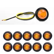 10PCS LED Side Marker light Clearance 3/4" Lamp Mini Round Bullet Truck Trailer (for: Mini)