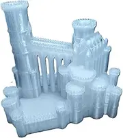 Large Dice Tower and Tray with 2 Inlets, 3D-Printing Castle Statue DND Dice Rolling Tower for Dragons and Dungeons D&D Tabletop RPG Games Ice White