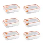Sterilite 5.8 Cup Food Storage Container Microwave Safe Clear Orange Durable ...