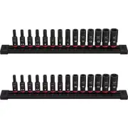Milwaukee SHOCKWAVE 6-Point Impact Socket Set 1/4" Drive Metric Deep (28-Piece)