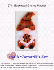Basketball Gnome Magnet-Plastic Canvas Pattern or Kit
