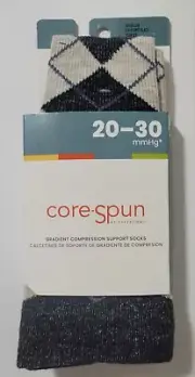 Core-Spun 20-30Mmhg Moderate Graduated Compression Support Socks Size Medium