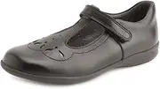 [Start-rite] Poppy | Black Leather | Girls Rip Tape T Bar School Shoes