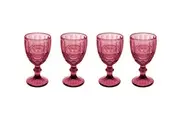 4PK Casa Domani Gabriella Wine Goblet Glasses Elegant High Quality - Pink