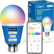 Tapo B22 Matter Smart Bulb, Energy Monitoring, Extra Bright 1055 lm, 8.6W Smart Light Bulb, Dimmable, Tunable Alexa Light Bulbs, Voice Control with Apple HomeKit, Alexa and Google,(Tapo L535B)