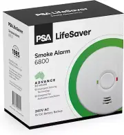 6800 240V Photoelectric Smoke Alarm – 9V Backup, AS3786:2014 Certified