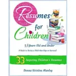 RESUMES FOR CHILDREN - 17 YEARS OLD AND UNDER