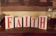 HAND PAINTED WOODEN BLOCKS/FAITH/YOU CHOOSE COLORS