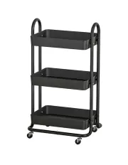 [Artiss] 3-Tiers Kitchen Storage Trolley Rack in Black