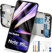 Screen for Xiaomi Redmi Note 11s 5G LCD Display - for Redmi Note 11s 5G LCD Touchscreen for Redmi Note 11s 5G 22031116BG Digitizer Glass Panel Full Assembly with Frame (Not for 4G)