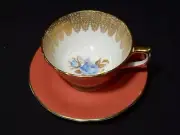 AYNSLEY Vintage Orange Burnt orange Teacup and Saucer 26 Orange Tea Cup