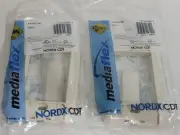 (2) Two Belden AX101746 Media Flex Single Gang Network Face-Plate, Almond