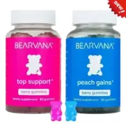 BEARVANA Gummies Combo Pack - Top Support and Peach Gains Gummies 60pcs*2