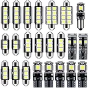 23PCS LED Car Bulbs T10 Interior Car Lights LED Bulbs 5050 W5W 6500K Canbus Error Free LED Bulbs Kit with Decoding Light for Car Interior Dome Map Door Courtesy License Plate Lights 8 Models White