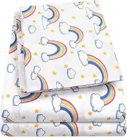 1500 Supreme Kids Bed Sheet Collection - Fun Colorful and Comfortable Boys and Girls Toddler Sheet Sets - Deep Pocket Wrinkle Free Soft and Cozy Bedding - Single, Rainbows