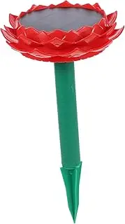 1pc Buddhist Lotus Speaker Flower Speaker Outdoor Portable Speaker Indoors Speaker Portable Speaker Loud Solar Speaker Solar Outdoor Speakers Sound Bar Plastic Music Red