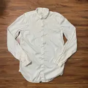 Diesel Womens Ivory Cream Long Sleeve Button Up Embroidered Top Sz Large