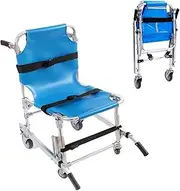Lightweight EMS Stair Chair, Foldable Aluminum Alloy Stair Chair with Quick Release Buckles, Ambulance Firefighter Emergency Evacuation Medical Lift Stair Chair (Color : Blue)