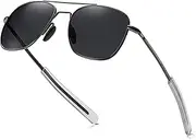 [RCXKOOM] Men's Aviator Sunglasses American Army Military Pilot Polarized Sunglasses Bayonet Temples