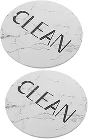 Veemoon 2 Pcs Clean Dirty Magnetic Dishwasher Sign Double Sided Reversible Indicator for Kitchen Easy to Read Labels Sturdy for Busy Households Compact Design