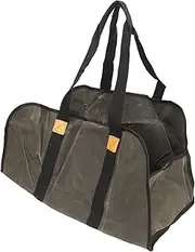 LOCADENCE Log Tote Bag Carrier, 21.7 X 9.4 X 11.0in Foldable Anti Slip Waxed Canvas Fireplace Firewood Holder, Log Carrier Holder for Camping