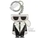 【全新福利品】茱麗葉精品 KARL LAGERFELD 卡爾 經典老佛爺造型鑰匙圈.銀現金價$850