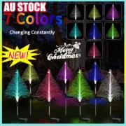 Solar Powered Christmas Tree Stake Star Light Outdoor Yard Garden Pathway HI