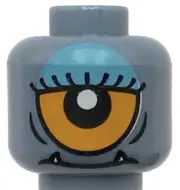 Lego New Sand Blue Minifig Head Dual Sided Alien w/ Lower Fangs and Eyelashes