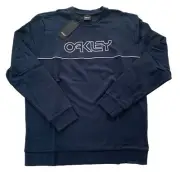Oakley Mens Club House B1B Crew Neck Golf Sweatshirt Fathom 6AC Navy Blue L
