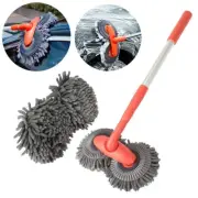 Foam Brush Double Brush Head Roof Window Cleaning Telescopic Mop Car Accessories