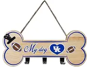 NCAA Kentucky Wildcats Key Hanger Bone Shape Sign with Hooks, Rope and Clip. Sporty Entrance Door/Fence Sign to Hang Keys, Hang Hats, Hang Leash/Collar. College Fan Waterproof Home/Yard Decor