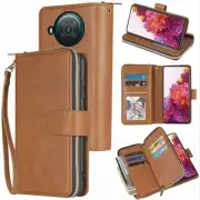 Nokia X10 Wallet Case 9Card Zipper Kickstand Flip Leather Case For Nokia X20