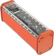 Removable Batteries Case | 22.5W Charging Batteries Storage Case | Transparent Portable 2 USB Ports Outdoor Generators Sleeve for Most Phone Types