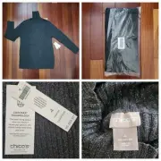 NWT $69.50 CHICO'S Turtleneck Lurex Rib Graphite Gray Sweater COOLMAX TECH 4 XXL