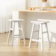 Bar Stools Kitchen Counter Stools Wooden Chairs White x2