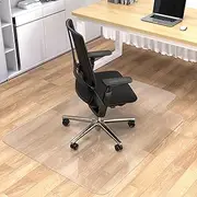 BesWin Office Chair Mat for Hardwood Floor - 120x90CM Clear PVC Desk Chair Mat - Heavy Duty Floor Protector for Home or Office - Easy Clean and Flat Without Curling