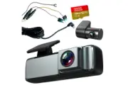 Elinz Dual Lens No Screen Dash Cam 1080P Rear Camera 720P WiFi App Control Supercapacitor 128GB U3 Card Hardwire Kit