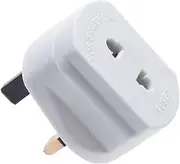 Toothbrush Adaptor Plug UK Charger Adapter Shaver Socket 2 Pin to 3 Pin Electric Converter for Razor Plugs Bathroom Two to Three Prong Charging Tooth Brush Plugs Adapters Electrical Shaving (White)