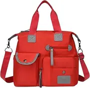 [Hellery] Women Tote Bag with Multi Pockets Casual Shopping Adjustable Strap Handbag