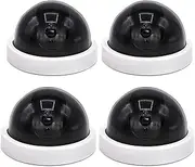 WedDecor White Dummy Security Dome 4 Pieces Fake CCTV Camera Simulation Monitor with LED Flashing Security Light For Indoor And Outdoor Usages For Residences & Commercial Establishments