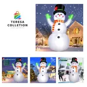 10 FT Christmas Inflatables Snowman Wear Magic Hat, Blow Up Outdoor Decoratio...