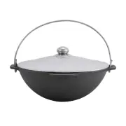 Asian cast iron cauldron with aluminum lid 4 liters. Thickness 3.8 mm