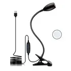 LED Book Reading Light Lamp USB Rechargeable Flexible Clips On Bed Desk Table